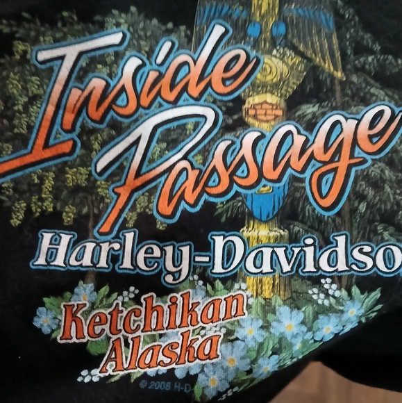 Harley Davidson Ketchikan Alaska Inside Passage Women’s Black T-Shirt. - Picture 5 of 9